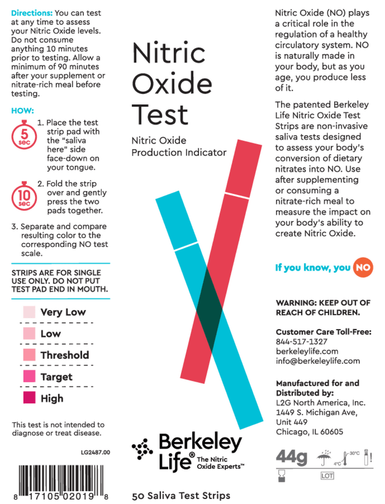 Berkeley Test Nitric Oxide Saliva Test Strip