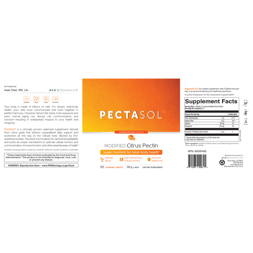 PectaSol-C Modified Citrus Pectin Chewable Tablets - Tangerine Flavor