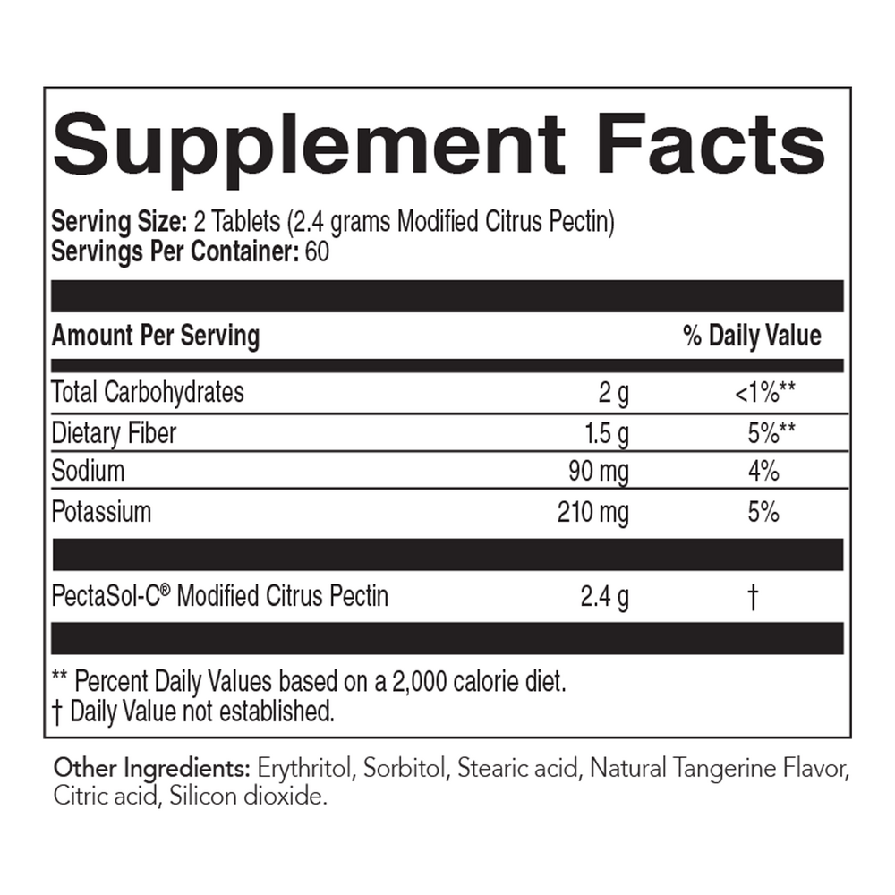 PectaSol-C Modified Citrus Pectin Chewable Tablets - Tangerine Flavor
