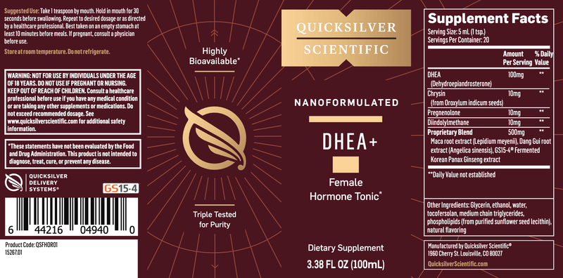 Nanoformulated DHEA+