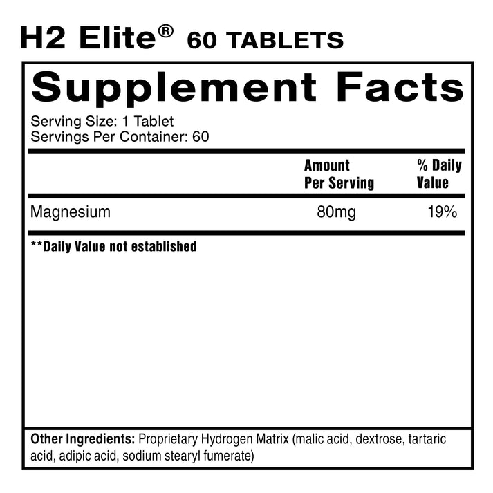 H2 Elite Tablets - High Dose Molecular Hydrogen