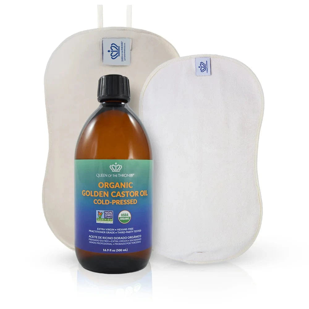 Castor Oil Pack Bundle for Liver with Organic Cotton Insert