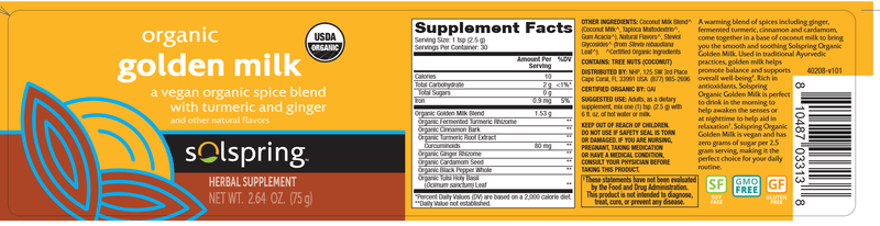 Solspring Organic Golden Milk