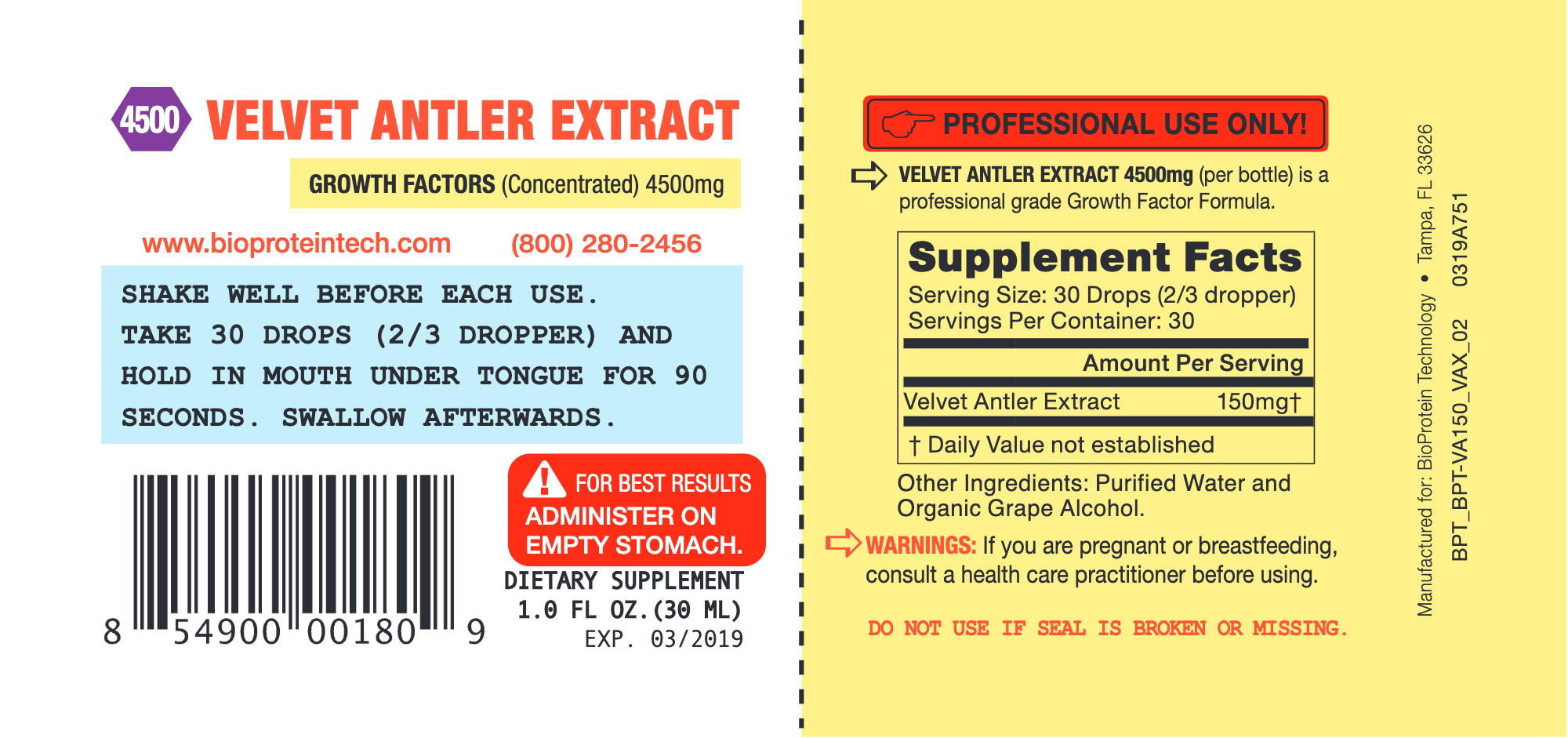 Velvet Antler Extract (VAE) 4500