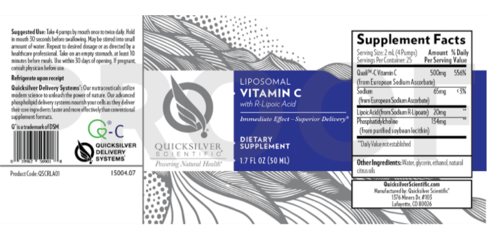 Vitamin C RLA Liposomal 1.7 oz